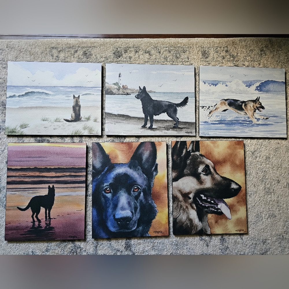 Six (6) German Shepherd Dog Prints